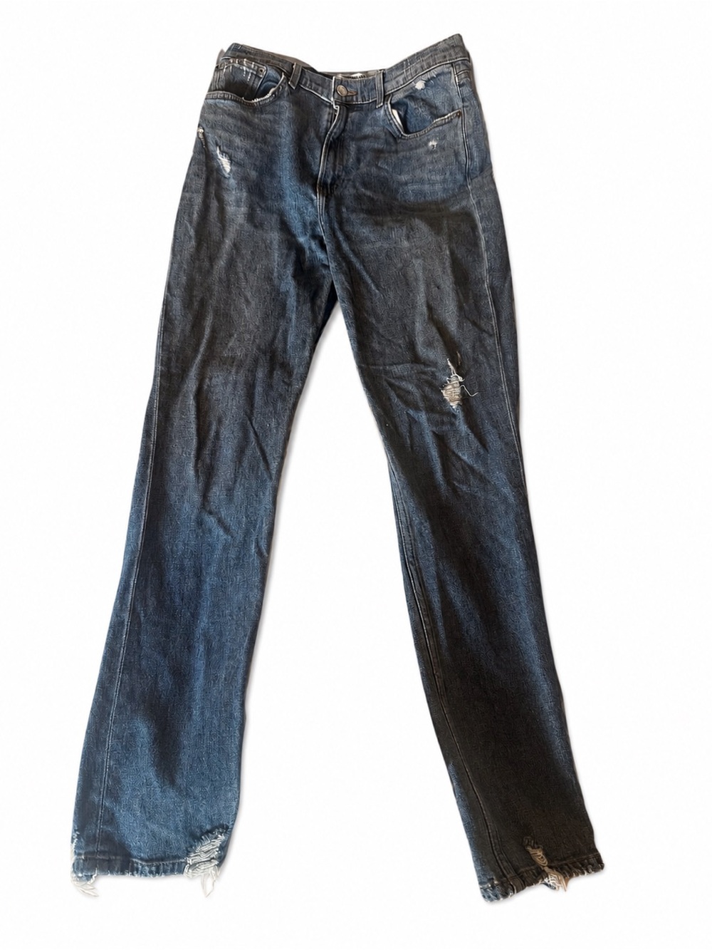 Reformation Hepburn High Rise Straight Leg Jeans‎ Size 30 Distressed Raw Hem